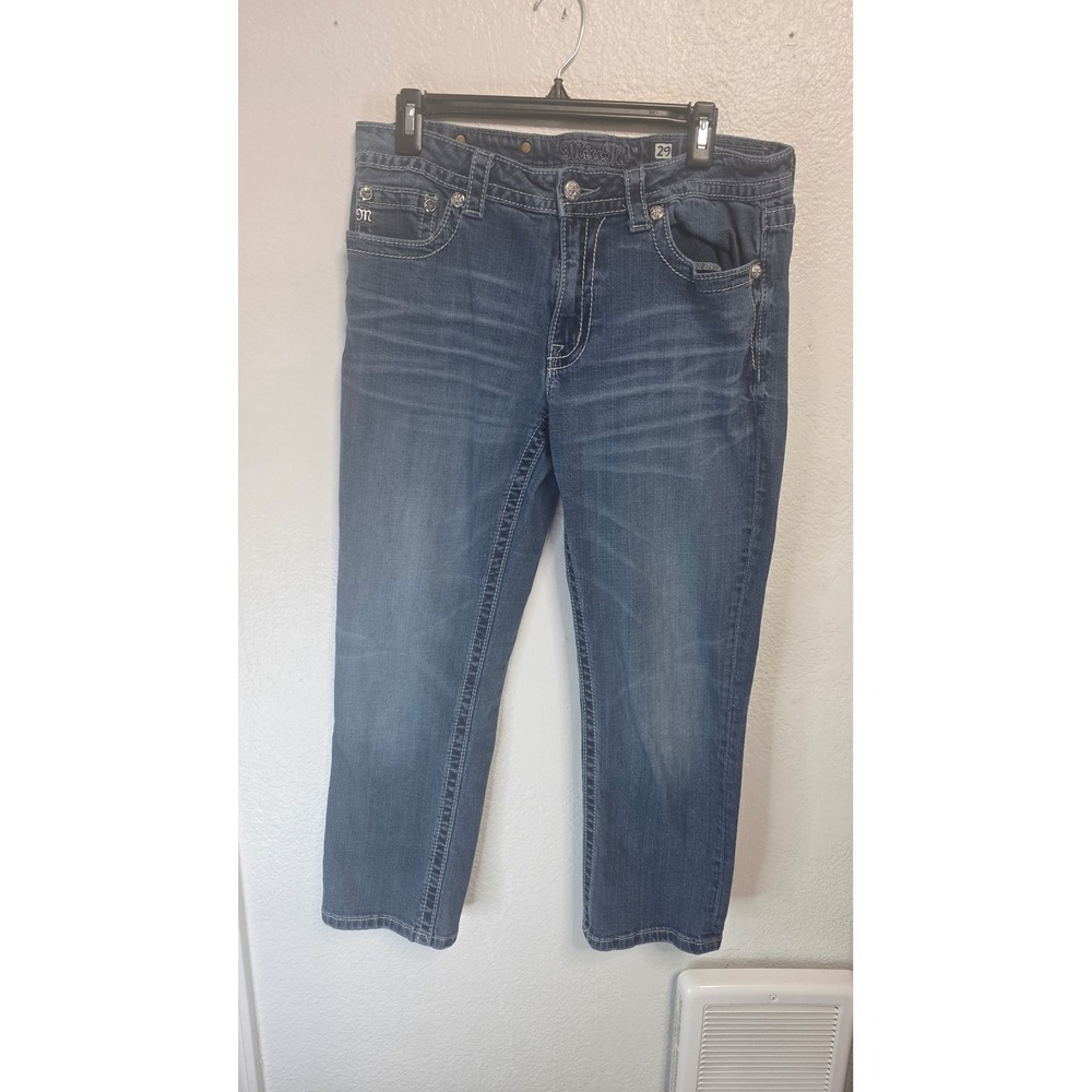 Miss Me Boyfriend Capri Womens 29 Blue Excellent